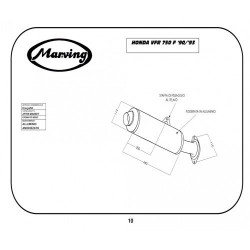 Marving Uitlaat Cylindrical | Zwart/Zilver | Honda VFR750F