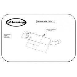 Marving Uitlaat Cylindrical | Chroom | Honda VFR750F