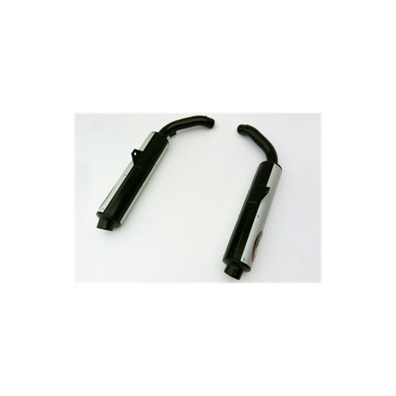 Marving Uitlaten Cylindrical | Zwart/Zilver | Honda ST1100 Pan European
