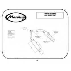 Marving Uitlaten Cylindrical | Zwart/Zilver | Honda ST1100 Pan European