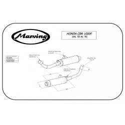 Marving Uitlaten Cylindrical | Zwart | Honda CBR1000F