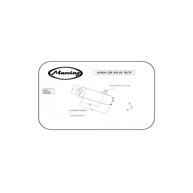 Marving Uitlaat Cylindrical | Zwart | Honda CBR900RR