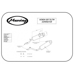 Marving Uitlaten Amacal | Chroom/Zilver | Honda NX650 Dominator