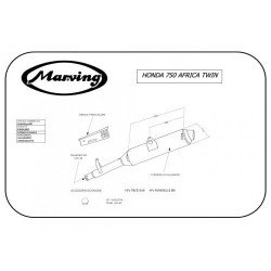 Marving Uitlaat Amacal | Chroom/Zilver | Honda XRV750 Africa Twin
