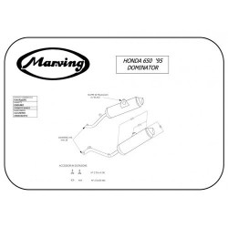 Marving Uitlaten Amacal | Chroom/Zilver | Honda NX650 Dominator