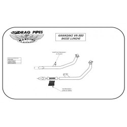 Marving Uitlaatsysteem Low Short Drag Pipes | Zilver | Honda VT600C Shadow