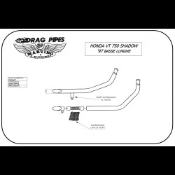 Marving Uitlaatsysteem Low Short Drag Pipes | Zilver | Honda VT750 Shadow