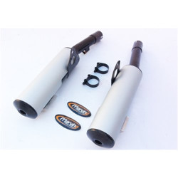 Marving Uitlaten Cylindrical | Zwart/Zilver | Kawasaki GPX750R