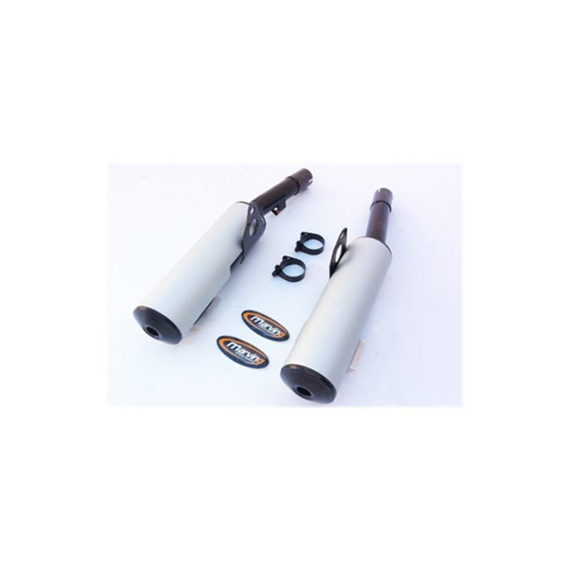 Marving Uitlaten Cylindrical | Zwart/Zilver | Kawasaki GPX750R