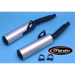 Marving Uitlaten Cylindrical | Zwart/Zilver | Kawasaki GPZ1000RX