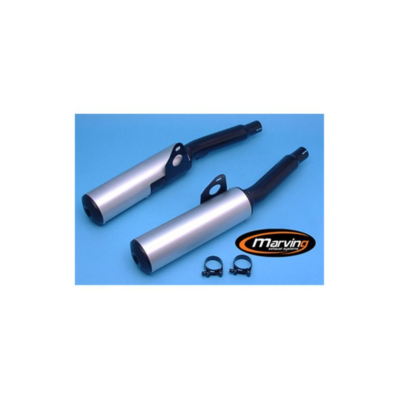 Marving Uitlaten Cylindrical | Zwart/Zilver | Kawasaki GPZ1000RX