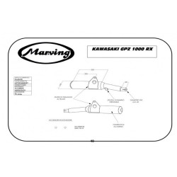 Marving Uitlaten Cylindrical | Zwart/Zilver | Kawasaki GPZ1000RX
