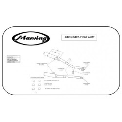 Marving Uitlaten Cylindrical | Zwart | Kawasaki ZX-10