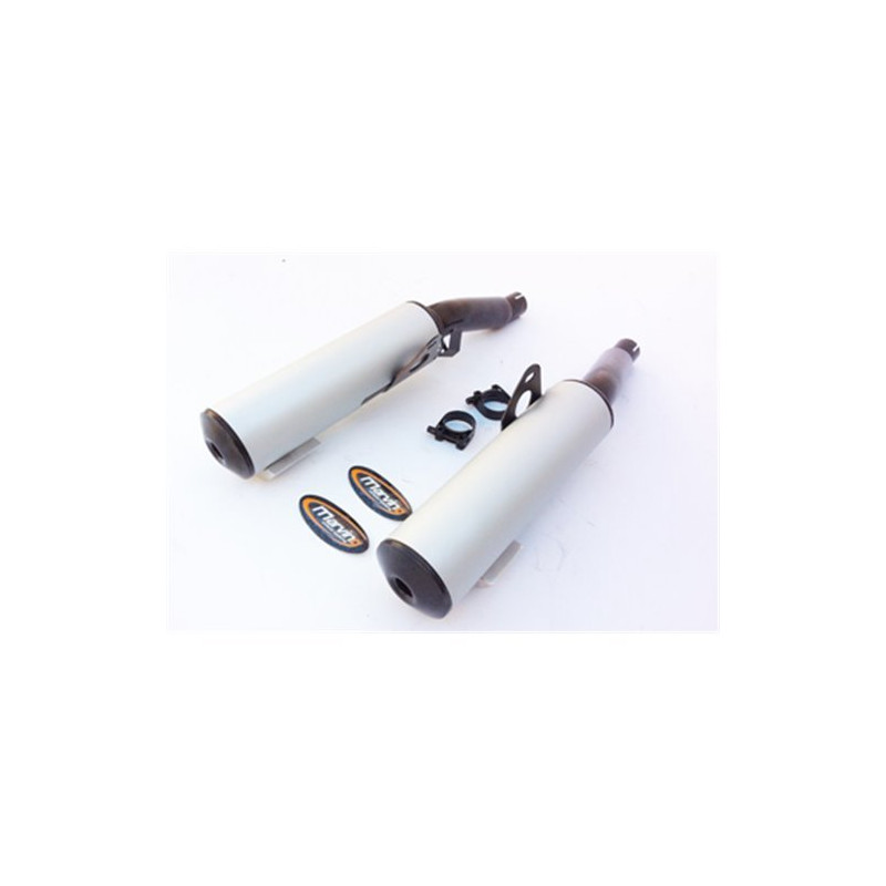 Marving Uitlaten Cylindrical | Zwart/Zilver | Kawasaki GTR1000