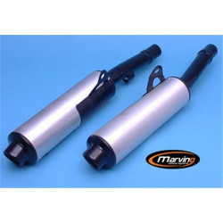 Marving Uitlaten Cylindrical | Zwart/Zilver | Kawasaki ZZR600