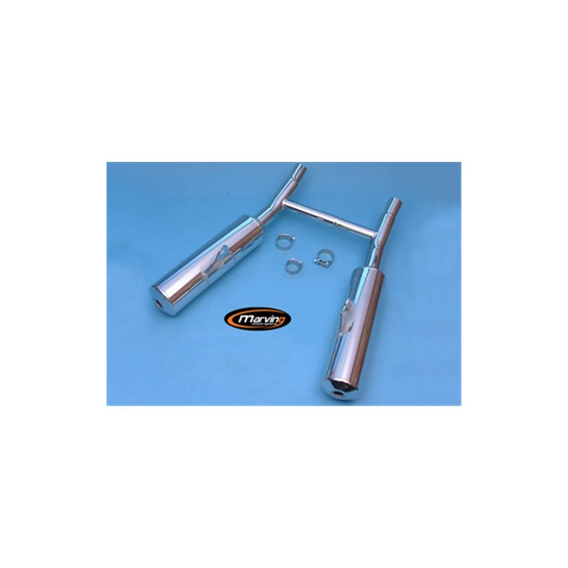 Marving Uitlaten Cylindrical | Chroom | Kawasaki EN500