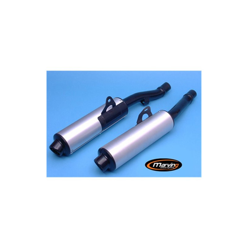 Marving Uitlaten Cylindrical | Zwart/Zilver | Kawasaki ZZR600