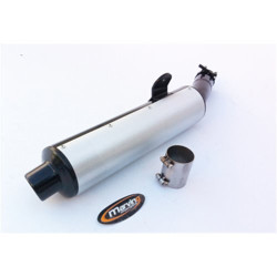 Marving Uitlaat Cylindrical | Zwart/Zilver | Kawasaki ER-5