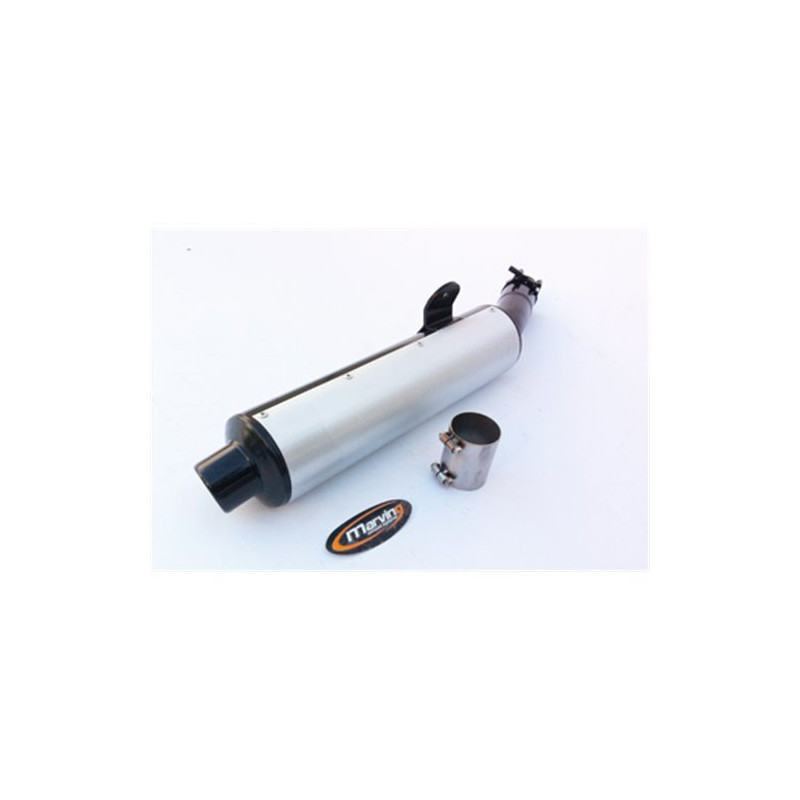 Marving Uitlaat Cylindrical | Zwart/Zilver | Kawasaki ER-5