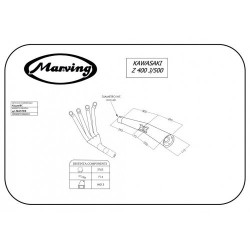 Marving Uitlaatsysteem 4-1 Master | Chroom | Kawasaki Z400J/Z500