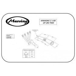 Marving Uitlaatsysteem 4-1 Master | Zwart | Kawasaki GPZ1100 Uni-Trak