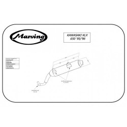 Marving Uitlaat Amacal | Chroom/Zilver | Kawasaki KLX650