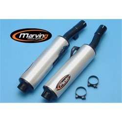Marving Uitlaten Cylindrical | Zwart/Zilver | Suzuki GSX750F