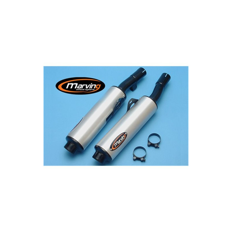 Marving Uitlaten Cylindrical | Zwart/Zilver | Suzuki GSX750F