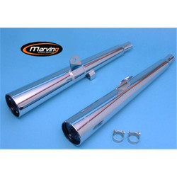 Marving Uitlaten Cylindrical | Zwart/Zilver | Suzuki GSX1100F