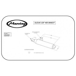 Marving Uitlaat Cylindrical | Zwart | Suzuki GSF400 Bandit