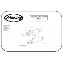 Marving Uitlaten Cylindrical | Chroom/Zilver | Suzuki GSX-R1100W