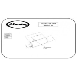 Marving Uitlaat Cylindrical | Chroom/Zilver | Suzuki GSF 1200 Bandit/S