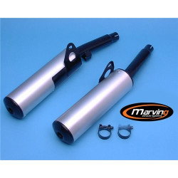 Marving Uitlaten Cylindrical | Zwart/Zilver | Yamaha XJ600