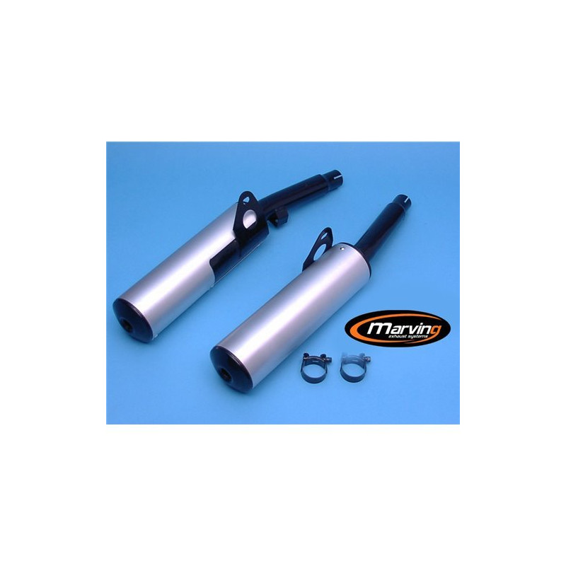 Marving Uitlaten Cylindrical | Zwart/Zilver | Yamaha XJ600