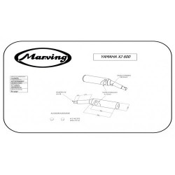 Marving Uitlaten Cylindrical | Zwart/Zilver | Yamaha XJ600