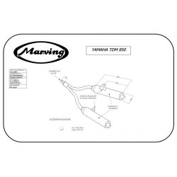 Marving Uitlaten Cylindrical | Chroom/Zilver | Yamaha TDM850