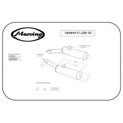 Marving Uitlaten Cylindrical | Zwart | Yamaha FJ1200