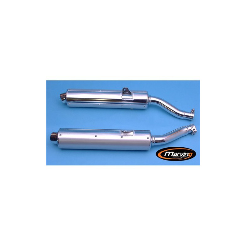 Marving Uitlaten Cylindrical | Chroom/Zilver | Yamaha TRX850