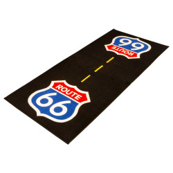 Biketek Garagemat Route66 190x80cm Series 3 | Zwart/Rood/Blauw