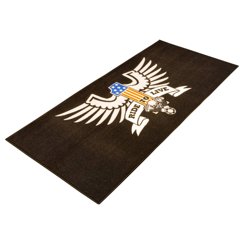 Biketek Garagemat Eagle Ride To Live 190x80cm Series 3 | Zwart