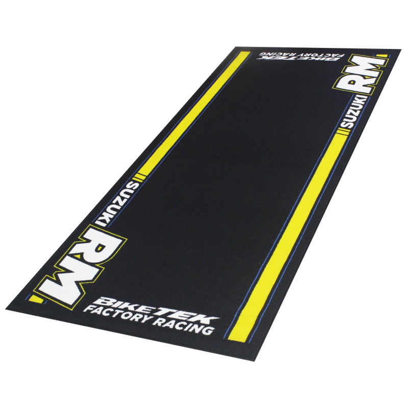 Biketek Garagemat Suzuki RM 190x80cm Series 5 | Zwart/Geel