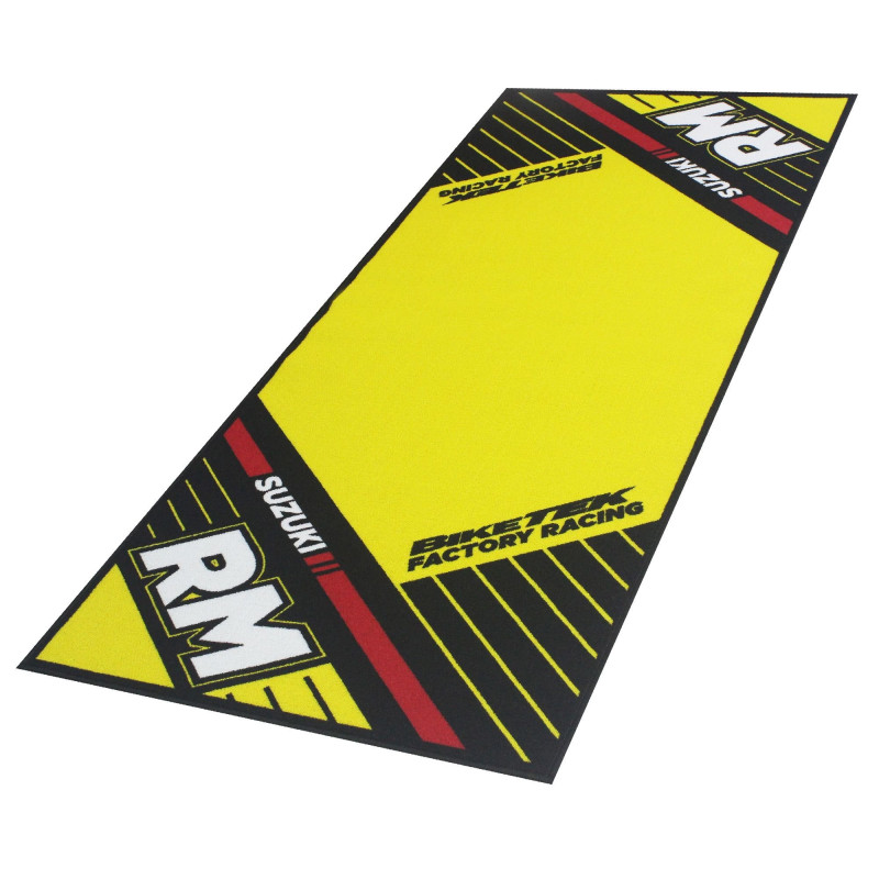 Biketek Garagemat Suzuki RM 190x80cm Series 6 | Zwart/Rood/Geel