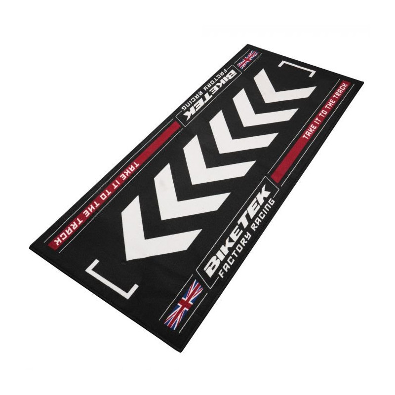 Biketek Garagemat British 190x80cm Series 7 | Zwart/Rood/Wit
