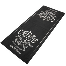 Biketek Garagemat Cafe Racer 190x80cm Series 7 | Zwart/Wit