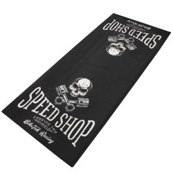 Biketek Garagemat Speed Shop 190x80cm Series 7 | Zwart/Wit