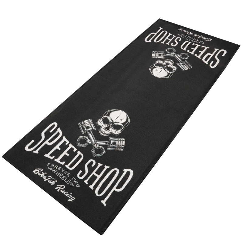 Biketek Garagemat Speed Shop 190x80cm Series 7 | Zwart/Wit