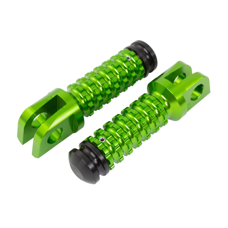 Biketek Voetsteunen + Slider Voorzijde KW11F | Groen | Kawasaki ER/Z1000/ZX/ZZR
