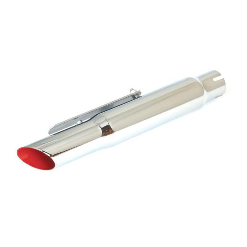 Bike-It Uitlaat Universeel SlashCut 375mm | Rood/Chroom