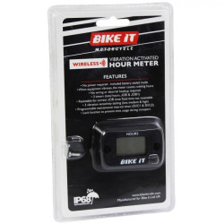 Bike-It Urenteller Motorblok (werkt op vibratie) | Zwart