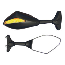 Bike-It Kuipspiegels + Knipperlichten LED Trojan | Zwart